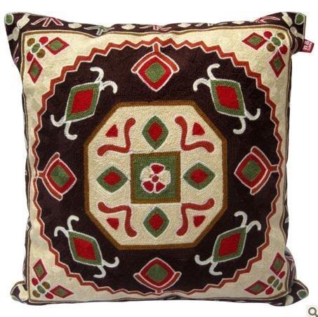 INPHIC-棉線滿繡刺繡歐亞民族風情純棉靠墊抱枕希臘印象