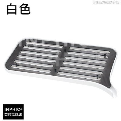 INPHIC-廚房瓜果蔬菜瀝水籃塑膠碗筷擺放置物架多功能單層收納架-白色