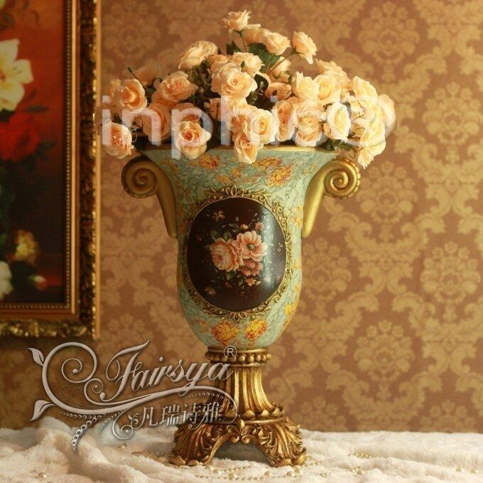 INPHIC-歐式家居擺設主臥裝飾仿真植物花卉絹花法蘭西香檳玫瑰套裝