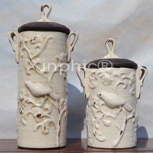 INPHIC-地中海復古陶瓷圓罐帶蓋 儲物罐 裝飾罐擺飾 家居裝飾品