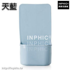 INPHIC-廚房瀝水無痕袋辦公雜物袋浴室水槽海綿掛袋整理袋懸掛儲物收納袋-天藍
