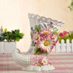 INPHIC-紫嫣紅牛角籃 陶瓷花瓶飾品家居