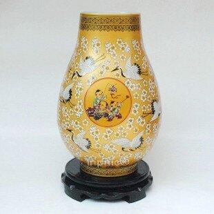 INPHIC-ZF-D611 景德鎮陶瓷 彩釉粉彩 松鶴童子 花瓶花插 工藝擺飾 裝飾