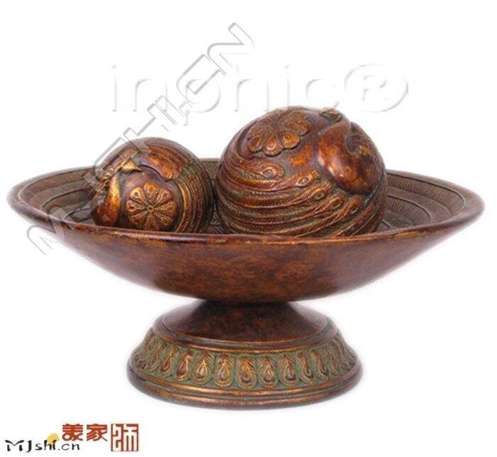 INPHIC-歐式田園風情果盤復古家居擺飾孔雀果盤