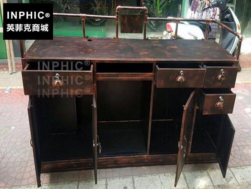 INPHIC-美式復古做舊收銀臺酒吧咖啡廳餐廳收銀臺個性迎賓臺前臺