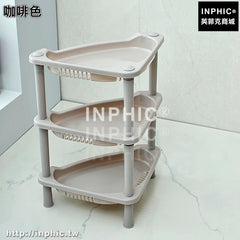 INPHIC-浴室置物架衛生間臉盆架洗手間廁所儲物層架三角落地收納架整理架-咖啡色
