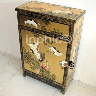 INPHIC-田園新古典漆器金箔 松鶴通道門廳櫃鞋櫃玄關櫃