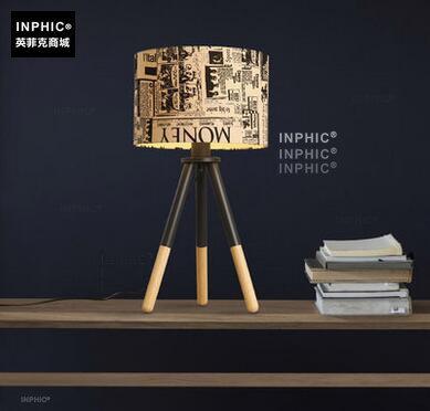 INPHIC-北歐風格現代簡約臥室客廳燈罩實木led立式落地燈美式鄉村布藝-B款