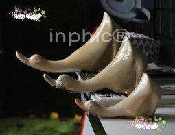 INPHIC-田園隔板擺設花園別墅水池邊裝飾 北歐風情超Q陶瓷三鴨子擱架擺飾