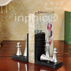 INPHIC-超值歐式創意國際象棋書檔靠書立 家居裝飾擺件 書房擺設實用裝飾