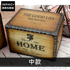 INPHIC-皮箱老式專賣店歐美酒吧擺設復古裝飾創意懷舊收納箱婚紗-中款30.5*23.5*21
