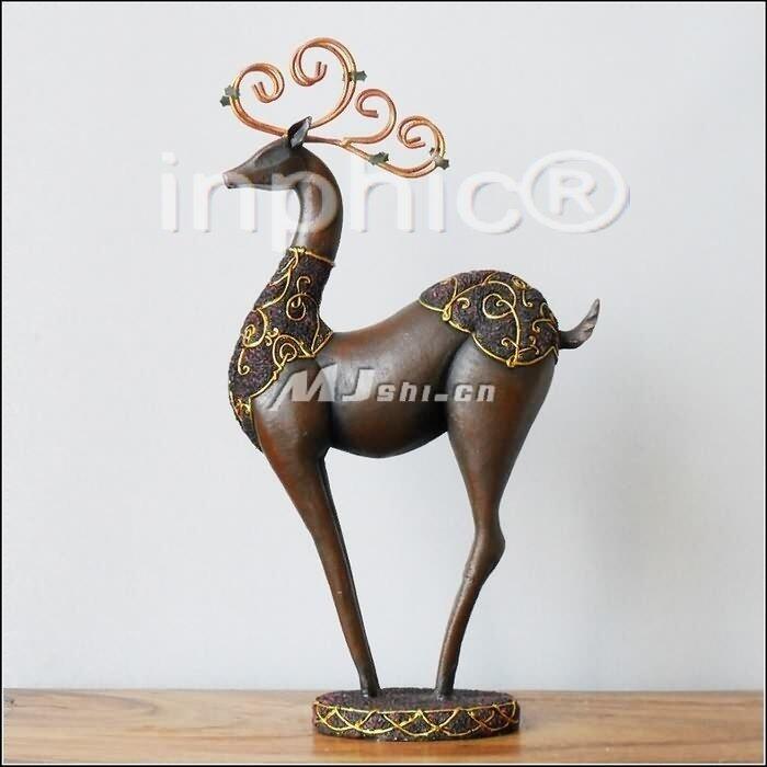 INPHIC-歐式客廳裝飾擺飾傢俱飾品泰國家居站立鹿