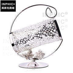 INPHIC-紅酒櫃鍍銀酒架手提葡萄酒架紅酒架擺件可手提歐式不鏽鋼