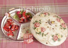 INPHIC-玫瑰花陶瓷糖果盒瓜子盒糖果盤家居飾品擺飾