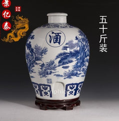 INPHIC-景德鎮陶瓷酒罈 50斤裝泡酒罈子 五十斤糧酒具 密封酒缸 帶龍頭