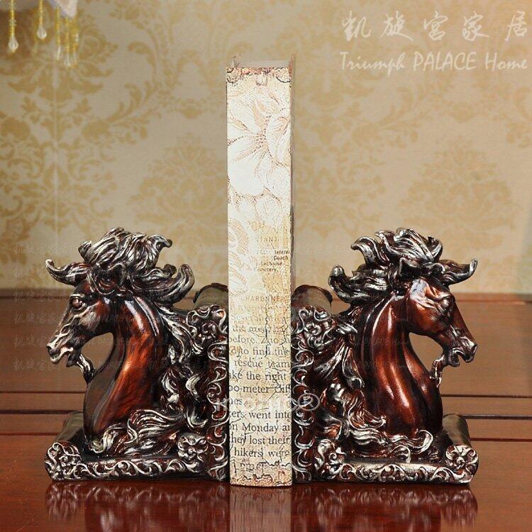 INPHIC-外貿原單仿古色馬頭書靠書立書架工藝品擺飾書房擺飾