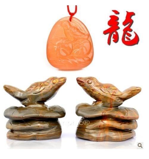 INPHIC-開光黃色的年年報喜吊墜石墜護身符蛇年屬龍吉祥物(套裝)