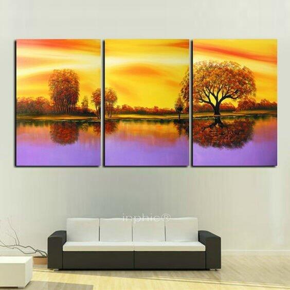 INPHIC-【30x40cm】客廳現代風景壁畫現代臥室床頭湖光倒影 【無框畫】