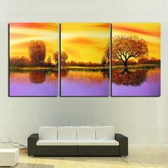 INPHIC-【30x40cm】客廳現代風景壁畫現代臥室床頭湖光倒影 【無框畫】