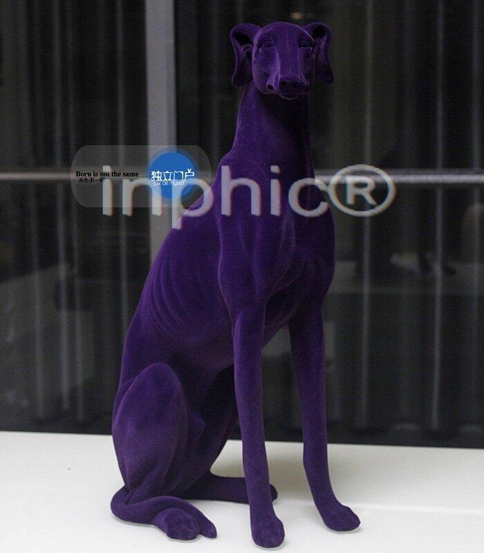 INPHIC-歐美現代家居別墅客廳反絨布意大利靈緹獵犬坐式落地品質擺飾