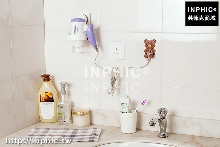 INPHIC-創意卡通插座電源線收納掛架可愛創意插頭掛鉤強力黏鉤插座收納架-兩入-橘色2件裝