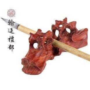 INPHIC-紅木筆架 筆擱 鏤空毛筆筆架 雕刻筆托 文房四寶