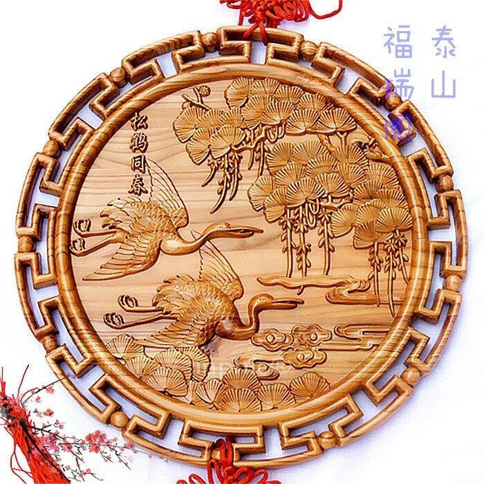 INPHIC-40 松鶴同春 開光桃木掛件 木雕掛件 避邪化煞 納福祝壽