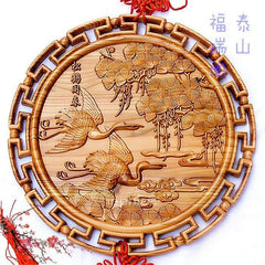 INPHIC-40 松鶴同春 開光桃木掛件 木雕掛件 避邪化煞 納福祝壽