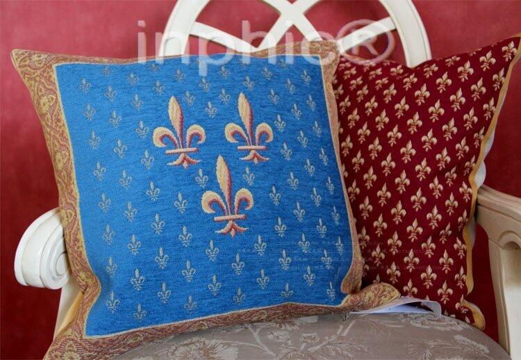 INPHIC-錦繡 法國進口高端奢適品 靠墊套 藍柱頭