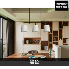 INPHIC-吧臺燈客廳簡約歐式布質餐桌飯廳北歐餐廳美式吊燈現代-黑色