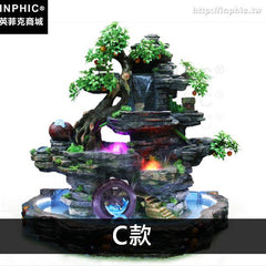 INPHIC-工藝品別墅盆景噴泉流水風水輪客廳創意假山魚池超大型擺件-C款