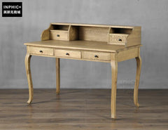 INPHIC-美式鄉村風復古書桌 歐法式辦公桌書房臥室抽屜寫字桌