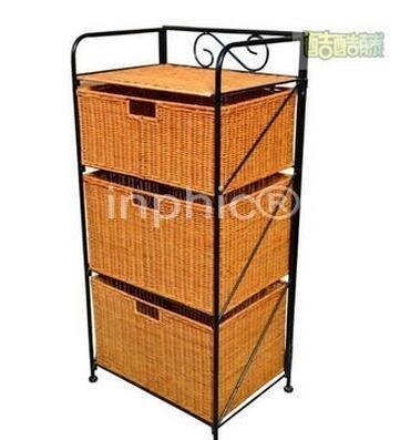 INPHIC-收納櫃置物櫃整理櫃儲物櫃三層櫃抽屜櫃田園藤編