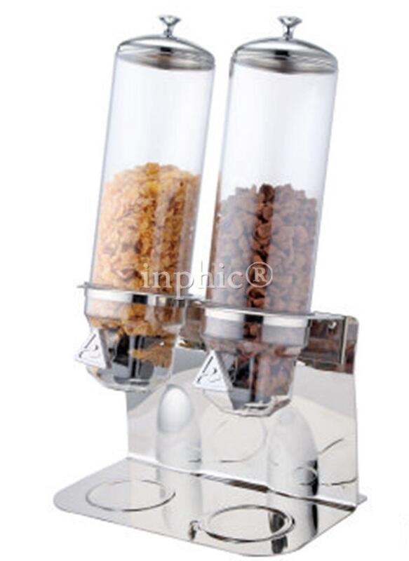 INPHIC-鋼座雙頭麥片機麥片分配器4升4.2夸脫2頭麥片器