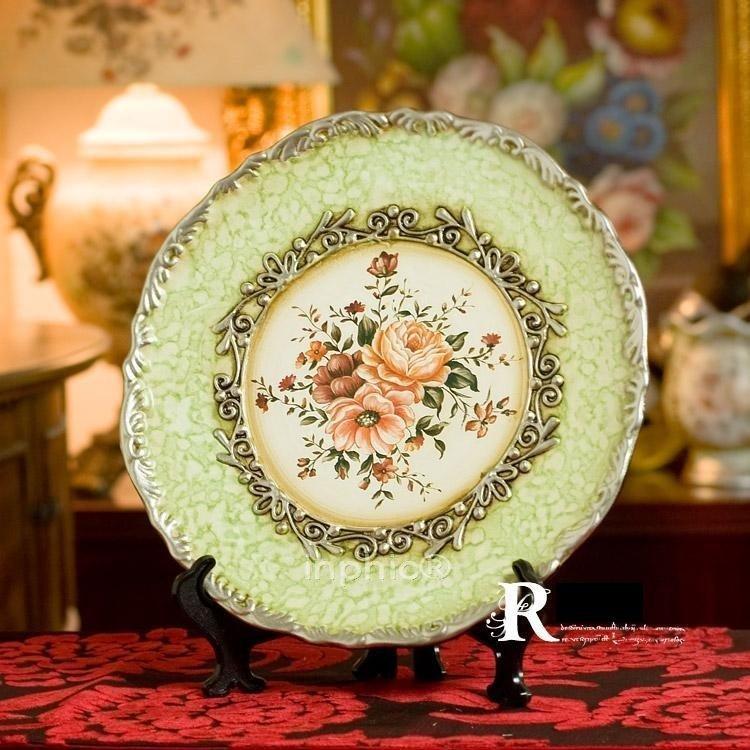 INPHIC-歐式田園風格 手繪裝飾坐盤 陶瓷樹脂坐盤 擺飾