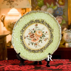 INPHIC-歐式田園風格 手繪裝飾坐盤 陶瓷樹脂坐盤 擺飾