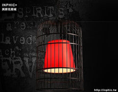 INPHIC- 中式鐵藝餐廳酒吧復古中國風創意吧臺茶樓茶館個性鳥籠吊燈-黑色小款