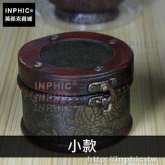 INPHIC-收納歐式木盒首飾盒懷舊禮物圓形攝影道具復古仿古家居-小款