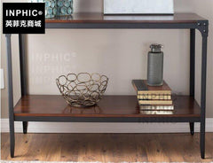 INPHIC-復古實木條案條幾簡約玄關桌玄關臺酒吧吧臺桌案幾案臺鐵藝佛供桌-桌80