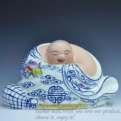INPHIC-景韻陶瓷器彌勒佛浮雕 雕塑瓷人物瓷 《青花哈哈佛》擺飾工