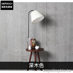 INPHIC-簡約臥室立式客廳落地燈實木原木帶桌燈現代書房-深木色