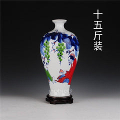 INPHIC-景德鎮十五斤青花陶瓷酒瓶 15斤密封酒罈 空酒具 梅瓶千年之壽