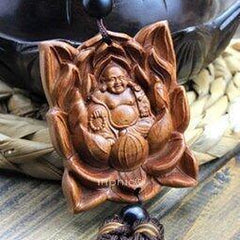 INPHIC-宗教  花梨木精雕車內飾品 佛教用品彌勒佛車掛 精美掛件