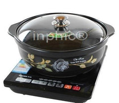 INPHIC-4.6L陶瓷火鍋煲玻璃蓋電磁爐燉煲砂鍋湯煲燉鍋湯鍋