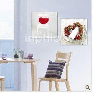 INPHIC-心形歐式無框畫兩聯畫現代簡約餐廳裝飾畫時尚家居壁畫