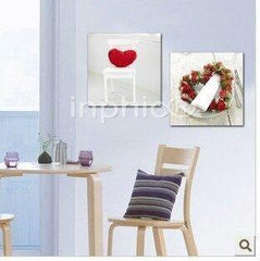 INPHIC-心形歐式無框畫兩聯畫現代簡約餐廳裝飾畫時尚家居壁畫