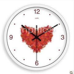 INPHIC-14吋掛鐘超靜音楓葉的愛心