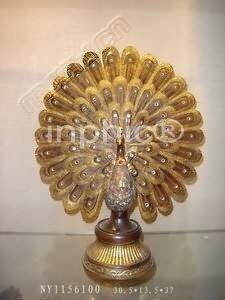 INPHIC-歐式客廳裝飾擺飾飾品泰國田園家居貼玻孔雀擺飾