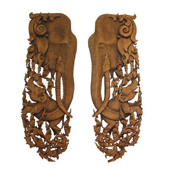 INPHIC-東南亞 家居飾品 泰國風格 木雕 掛飾 象雕板 單塊