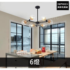 INPHIC-後現代吊燈網咖北歐服裝店玻璃餐廳客廳臥室燈罩分子燈具-6燈色圓形